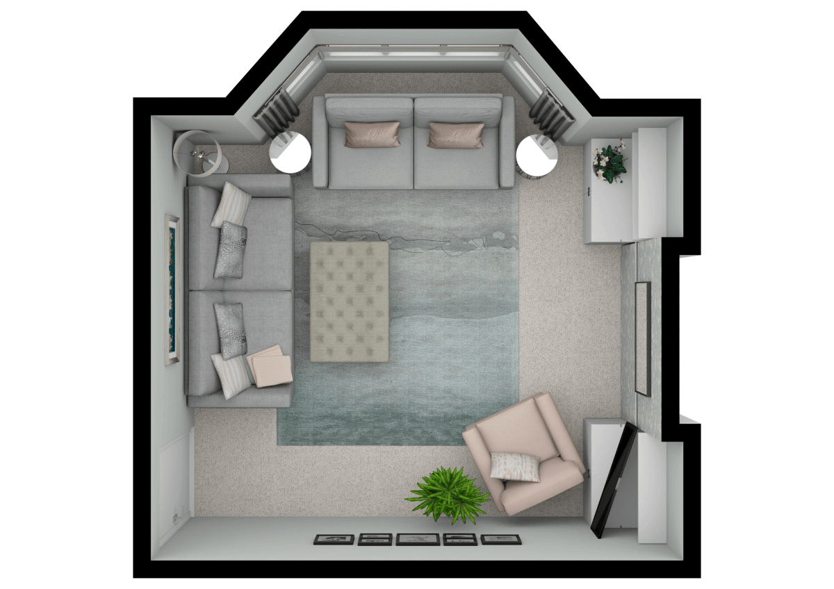 3D top view floor plan example 5 by Floorplanner